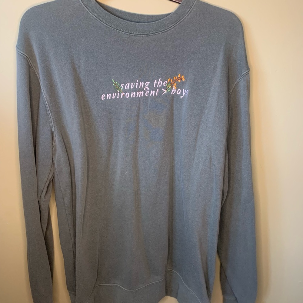 kristen mcatee saving the enviornment>boys crewneck